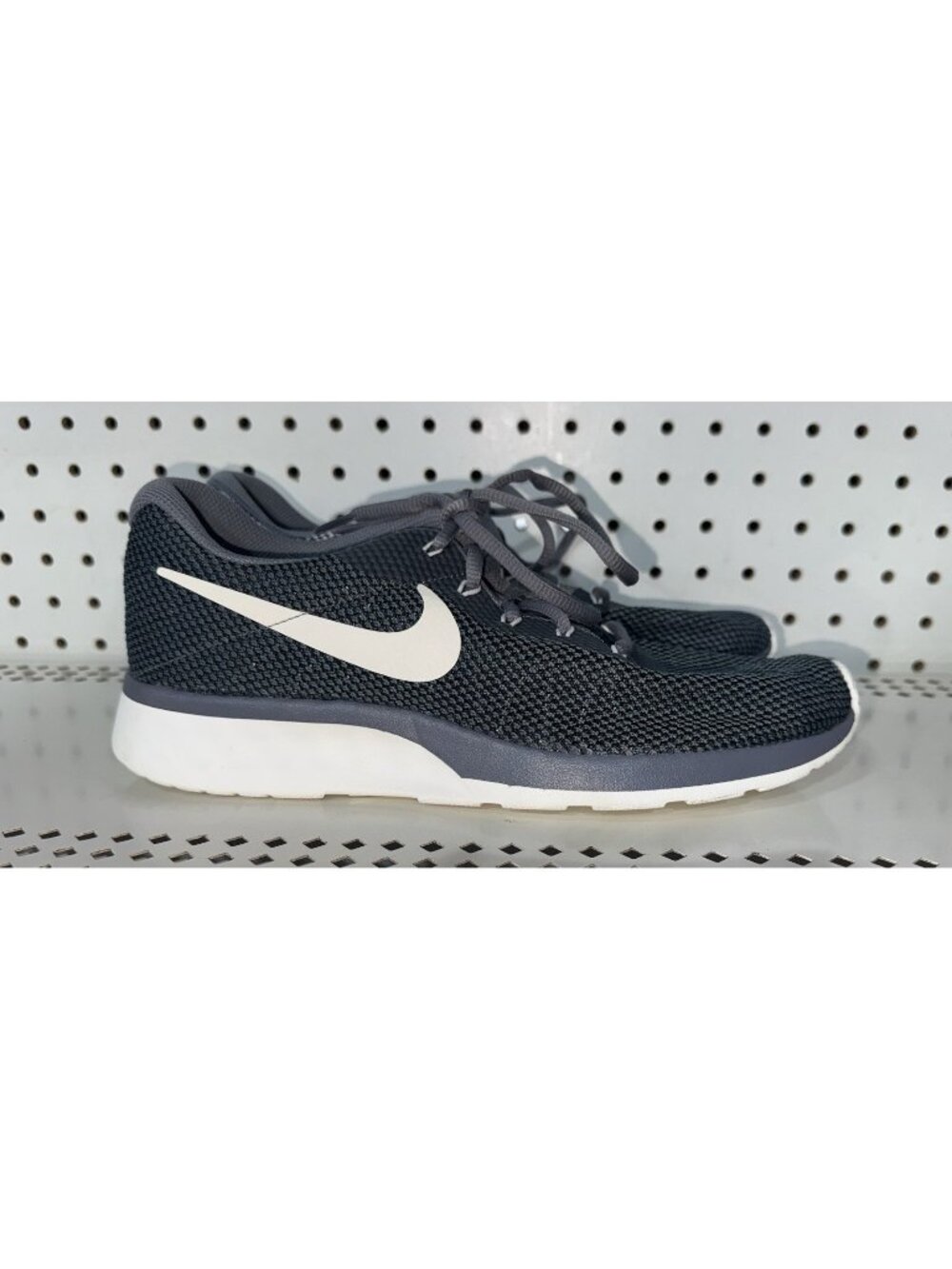 Nike Tanjun Racer Womens Athletic Running Shoes Size 10 Gray Black White